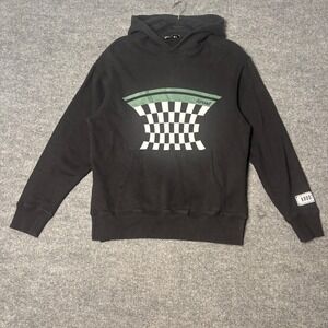 Krost Hoodie Mens Small Black Support Your Friends Checkerboard Streetwear